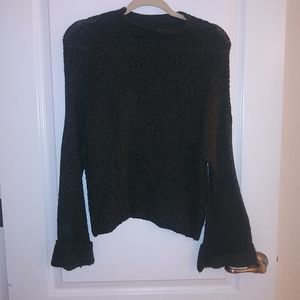 Anthropologie Moth Green Bell Sleeve Sweater